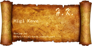 Higl Keve névjegykártya